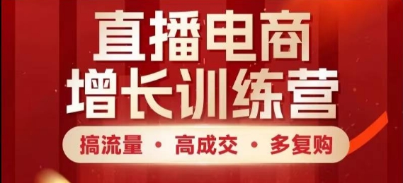 直播电商增长训练营，搞流量·高成交·多复购，快速上手有思路-AI创作学习-提示词应用-短视频玩法灵卓AI学习网