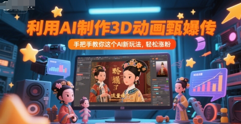 利用AI制作3D动画甄嬛传，流量爆了，手把手教你-AI创作学习-提示词应用-短视频玩法灵卓AI学习网