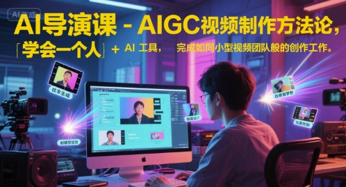 AI导演课-AIGC视频制作方法论，学会一个人+AI工具，完成如同小型视频团队般的创作工作-AI创作学习-提示词应用-短视频玩法灵卓AI学习网