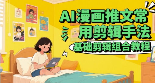 神机掌门：AI漫画推文常用剪辑手法，基础剪辑组合教程-AI创作学习-提示词应用-短视频玩法灵卓AI学习网