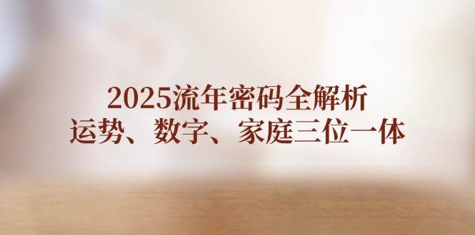 2025流年密码全解析，运势、数字、家庭三位一体-AI创作学习-提示词应用-短视频玩法灵卓AI学习网