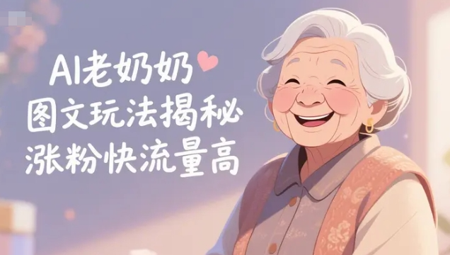 AI老奶奶图文玩法揭秘，涨粉快流量高，可快速起号变现-AI创作学习-提示词应用-短视频玩法灵卓AI学习网