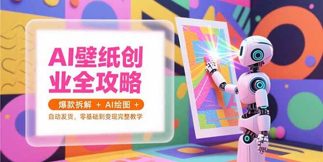 AI壁纸创业全攻略，爆款拆解+AI绘图+自动发货，零基础到变现完整教学-AI创作学习-提示词应用-短视频玩法灵卓AI学习网