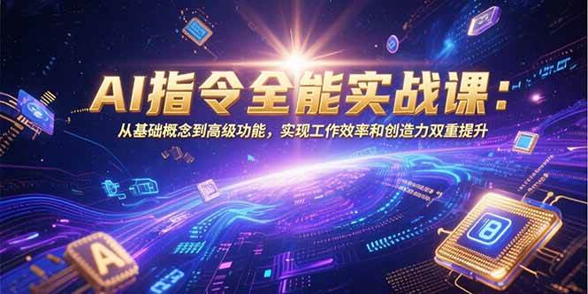 AI指令全能实战课：从基础概念到高级功能，实现工作效率和创造力双重提升-AI创作学习-提示词应用-短视频玩法灵卓AI学习网