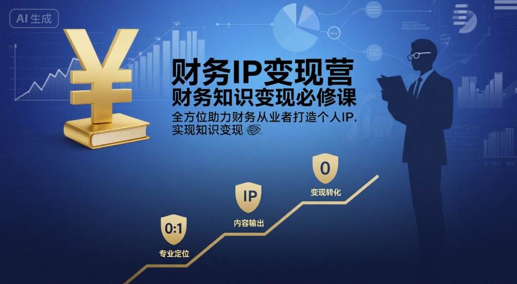 财务IP变现营，财务知识变现必修课，全方位助力财务从业者打造个人IP-AI创作学习-提示词应用-短视频玩法灵卓AI学习网