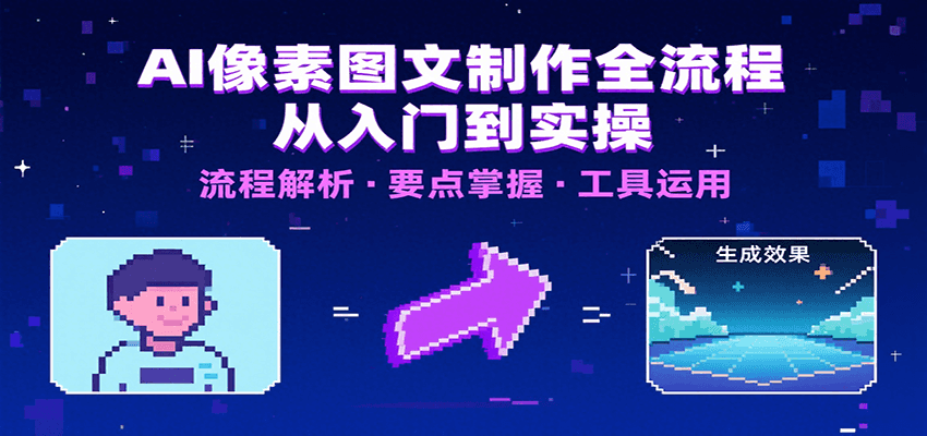 AI像素图文制作全流程：内容要点、文案选择及所用工具，助你快速入局-AI创作学习-提示词应用-短视频玩法灵卓AI学习网