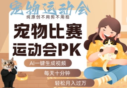 AI一键生成：【宠物比赛运动会PK】视频，实操教学-AI创作学习-提示词应用-短视频玩法灵卓AI学习网