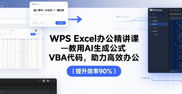 WPS Excel办公精讲课，教用 AI 生成公式，VBA 代码，助力高效办公-AI创作学习-提示词应用-短视频玩法灵卓AI学习网